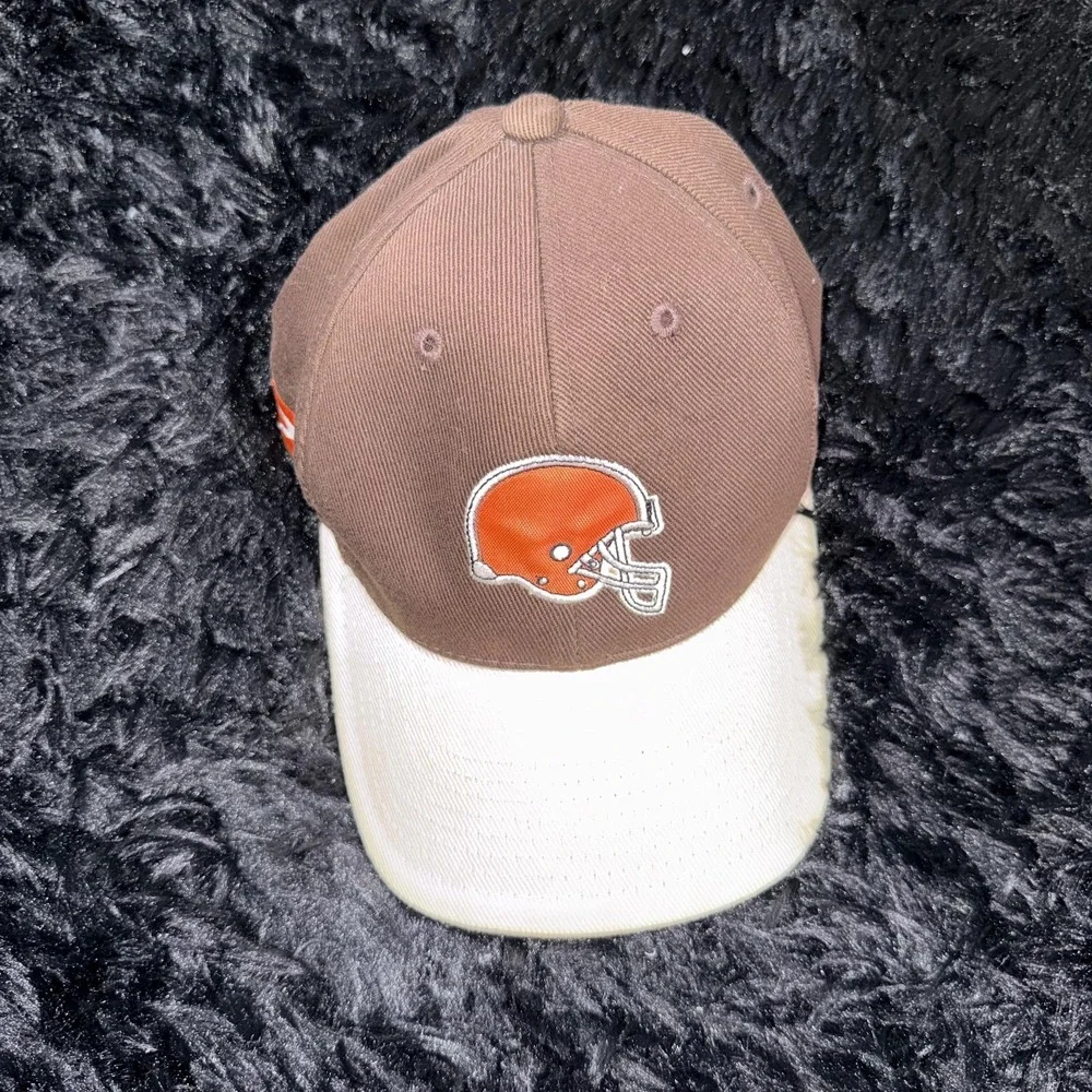 Vintage Cleveland Browns Hat Cap Strap Back One Size Brown NFL Football